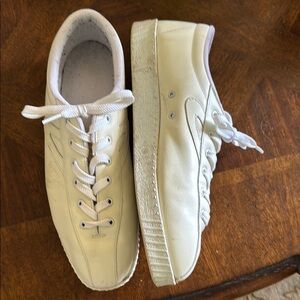 Cream Lace-Up Sneakers by Tretorn